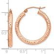10K Rose Gold 3mm Diamond-cut Hoop