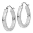 10k White Gold 2x3mm Rectangle Tube Hoop