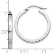10k White Gold 2x3mm Rectangle Tube Hoop