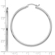 10K White Gold Polished 2mm Lightweight Tube Hoop Earrings