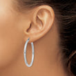10k White Gold Polished 3mm Lightweight Tube Hoop Earrings
