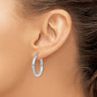 10k White Gold Polished 3mm Lightweight Tube Hoop Earrings