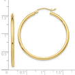 10K Polished 2mm Lightweight Tube Hoop Earrings