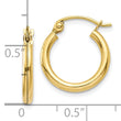 10K Polished 2mm Lightweight Tube Hoop Earrings