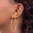 10K Polished 2mm Lightweight Tube Hoop Earrings