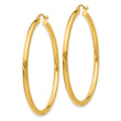 10K Polished 2.5mm Lightweight Tube Hoop Earrings