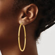 10K Polished 2.5mm Lightweight Tube Hoop Earrings