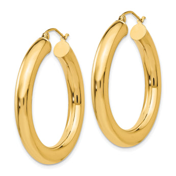 10k Yellow Gold Polished 5mm Lightweight Hoop Earrings