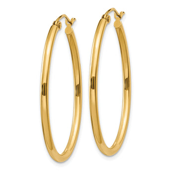 10k Oval Polished Hoop Earring