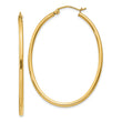 10k Oval Polished Hoop Earring