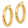 10k Polished and Textured Diamond-cut Inside Fancy Hoop Earrings