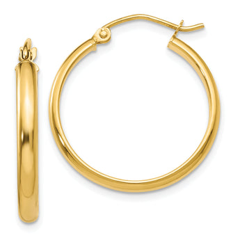 10k Round Tube Hoop Earrings