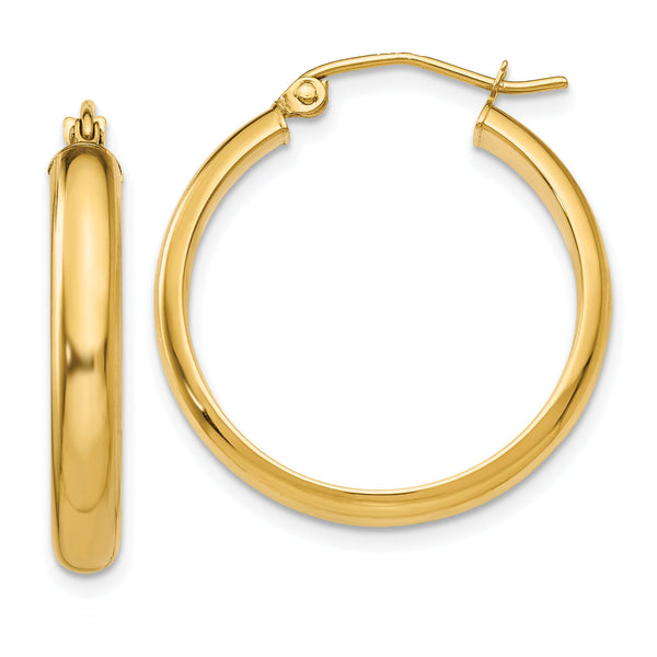 10k Round Tube Hoop Earrings