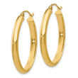 10k Polished 3.5mm Oval Hoop Earrings