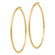 10k Diamond-cut 2mm Round Tube Hoop Earrings