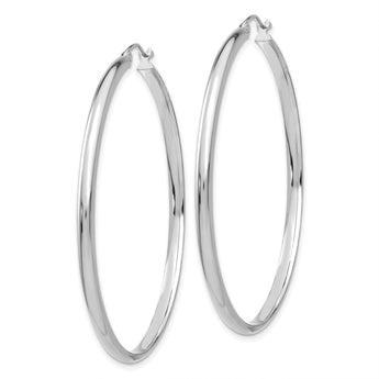 10k White Gold Polished Hoop Earring