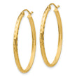 10k Lightweight Diamond-cut Oval Hoop Earrings