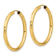 10k Polished & D/C Endless Hoop Earrings