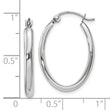 10k White Gold Polished 2.75mm Oval Tube Hoop Earrings