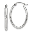 10k White Gold Polished 2.75mm Oval Tube Hoop Earrings
