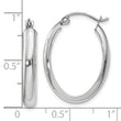 10k White Gold Polished 3.75mm Oval Tube Hoop Earrings
