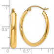 10k Polished 3.75mm Oval Tube Hoop Earrings