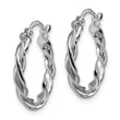 10k White Gold Polished Twisted Hoop Earrings