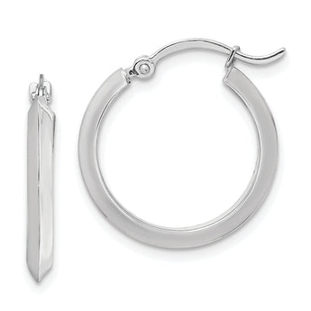 10k White Gold Polished Hoop Earrings