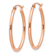 10k Rose Gold Oval Hoop Earrings