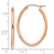 10k Rose Gold Oval Hoop Earrings