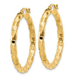 10k Polished/Textured Post Hoop Earring