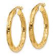 10k Polished/Textured Post Hoop Earring