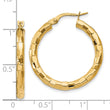 10k Polished/Textured Post Hoop Earring