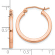 10k Rose Gold Lightweight Square Tube Hoop Earrings