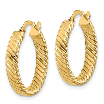 10k Small 3mm Patterned Hoop Earrings