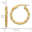 10k Polished and Textured Hoop Earrings