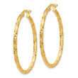 10k Polished and Textured Hoop Earrings