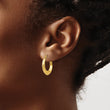 10K Textured Hollow Hoop Earrings