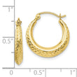 10K Textured Hollow Hoop Earrings