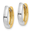 10k Two-tone Hinged Hoop Earrings