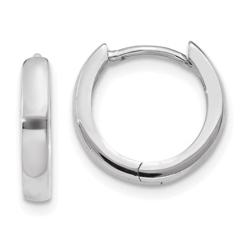 10K White Gold Hinged Hoop Earrings