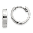 10k White Gold Round Hinged Hoop Earrings