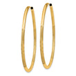 10k 2mm Satin Diamond-cut Endless Hoop Earrings