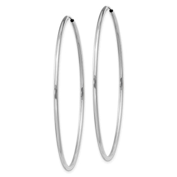 10k White Gold 1.5mm Polished Endless Hoop Earrings