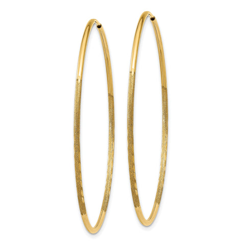 10k 1.25mm Diamond-cut Endless Hoop Earring