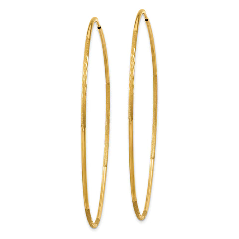 10k 1.25mm Diamond-cut Endless Hoop Earring