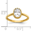 10k Tiara Collection Polished Oval CZ Ring