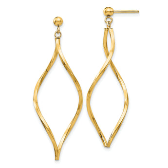 10k Twisted Post Dangle Earrings