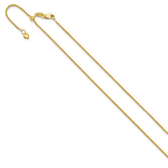 14K Adjustable 1.2mm D/C Wheat Chain
