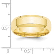 10k Yellow Gold 7mm Beveled Edge Comfort Fit Wedding Band Size 4